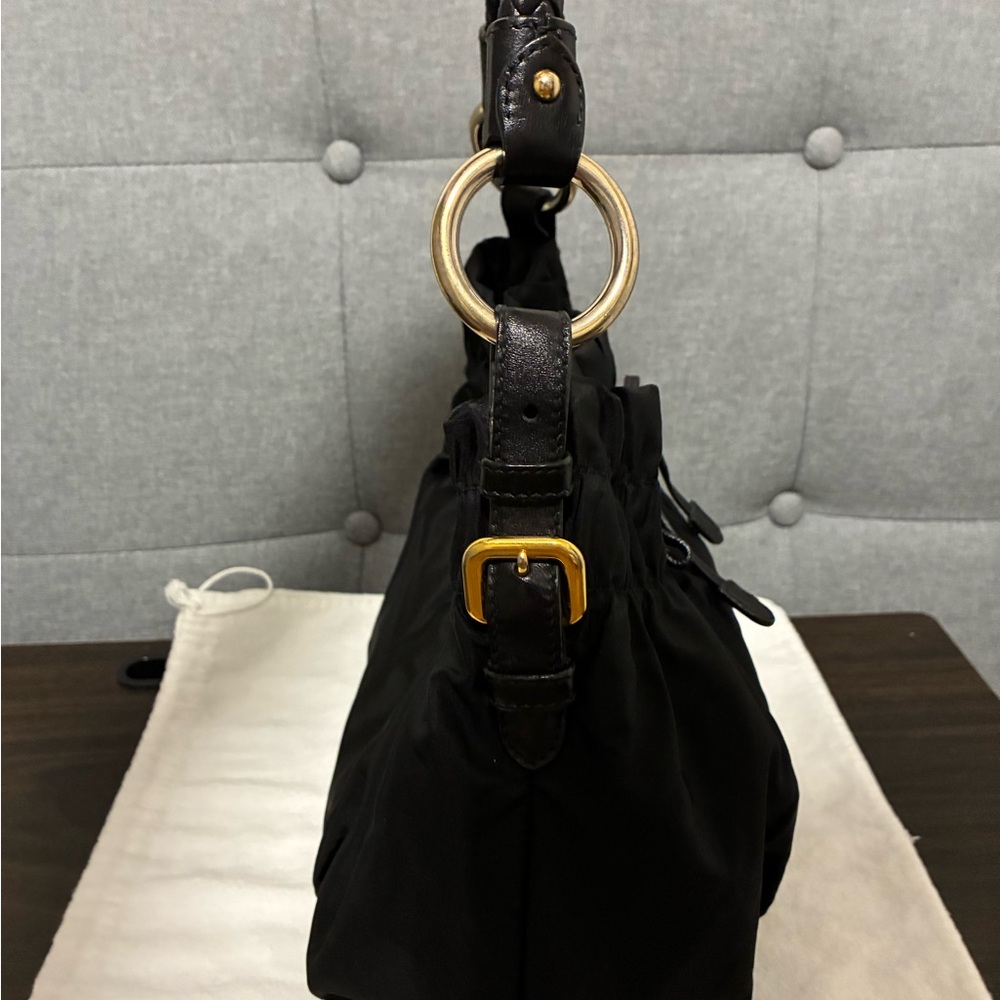 Prada Black Hobo Bag with Gold Hardware - Picture 9 of 16